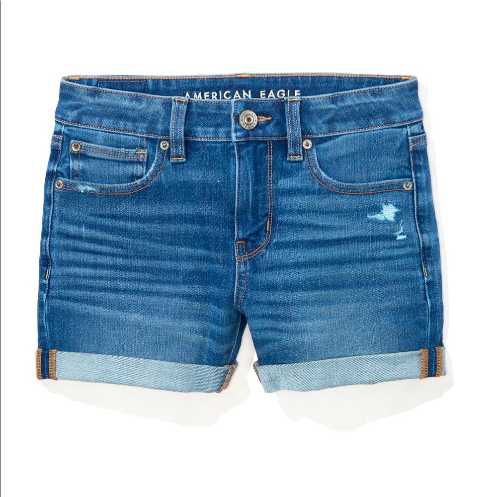 American Eagle Midi Dream Shorts Medium Wash 16